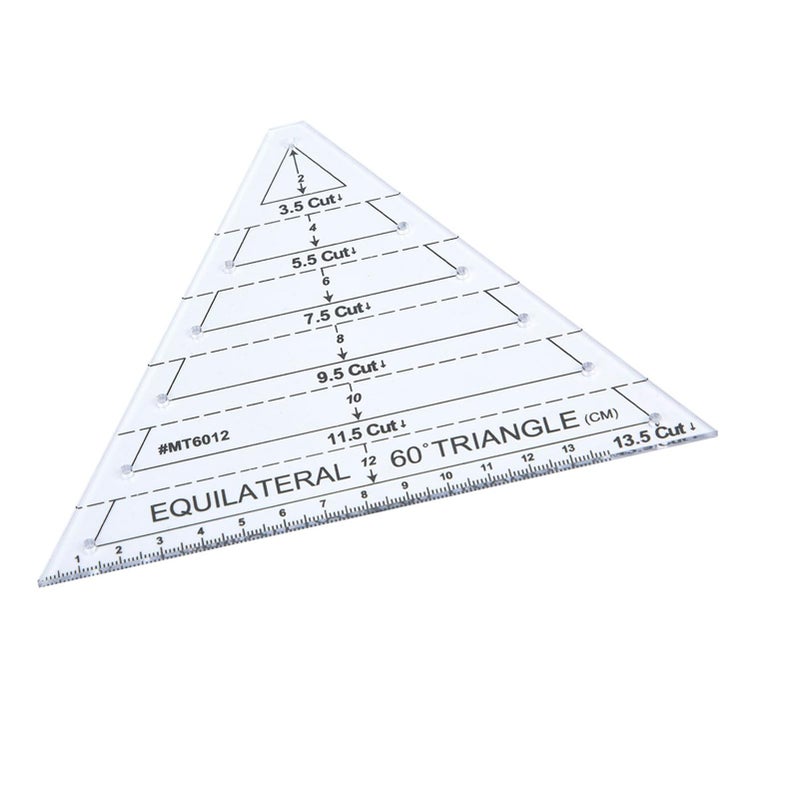 Hilitand 60 Degree Equilateral Triangle Quilting Ruler, Transparent, 5*30cm/1.97*11.81in, Plastic, Single Piece Construction - Image 4